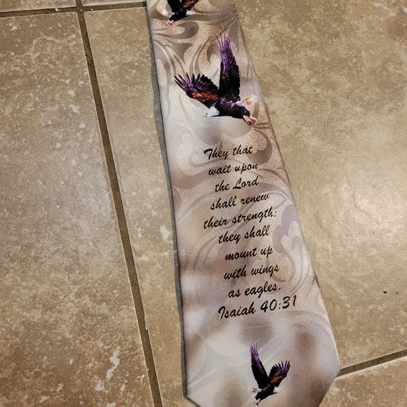 Men's Eagle Print Tie - Picture 2 of 5